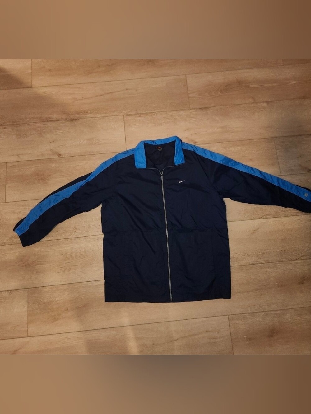 Vintage Y2K Nike Navy Blue Windbreaker Embroidered Logo Men's Size Xtra Large